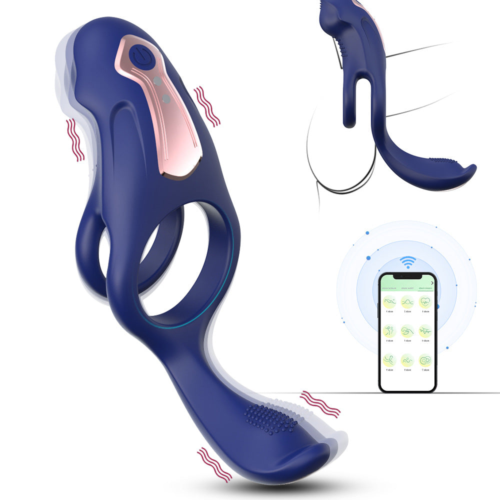 3-in-1 Vibrating Prostate Massagers with Blue Silicone Penile Ring