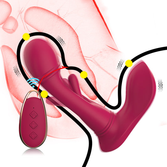 Portable G-spot Vibrator with Remote Control, 12 cm - Red