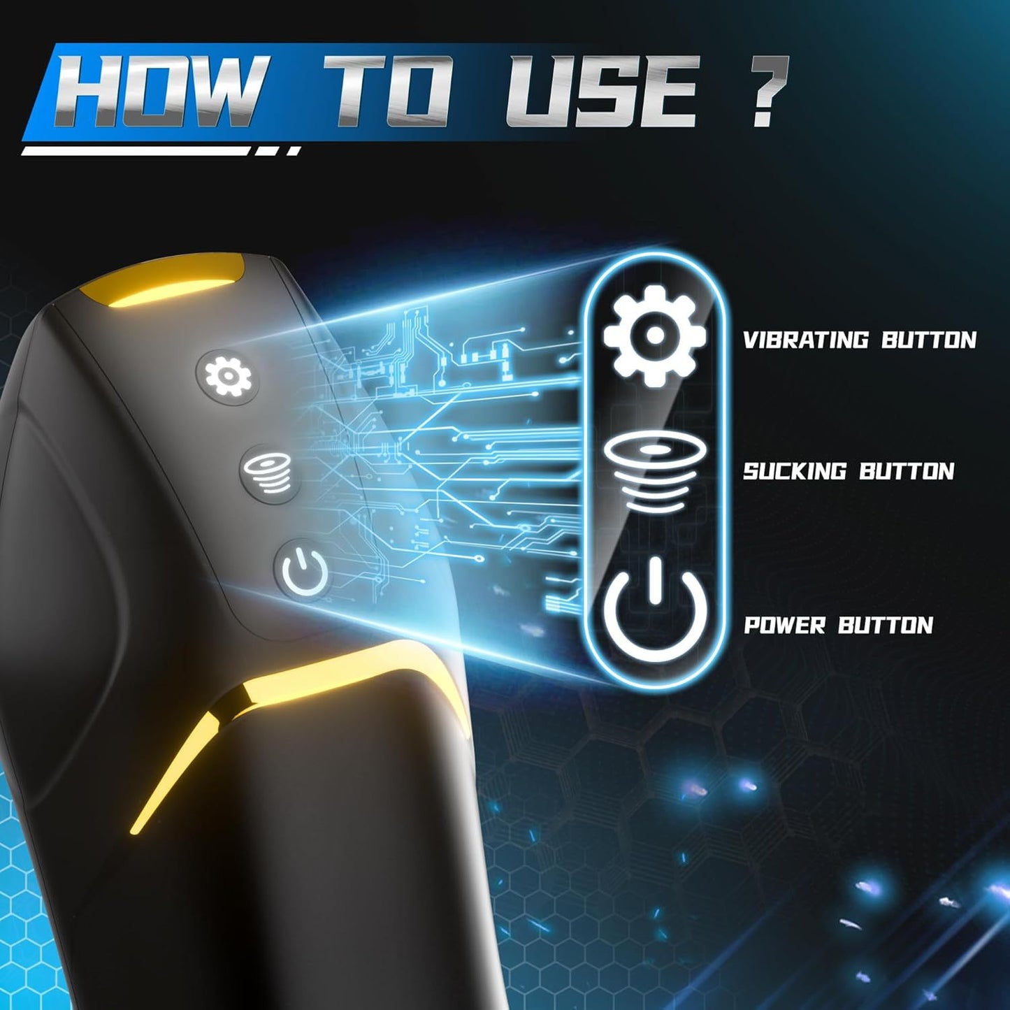 Real-Texture Men's Masturbator - Hands-Free with Suction and Vibration Modes - Automatic - In-and-Out Motion