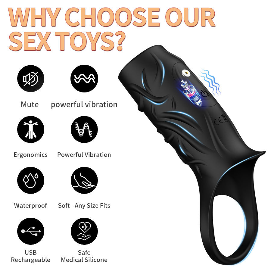 Vibrating Penis Sleeve with Ring - Penis Extenders