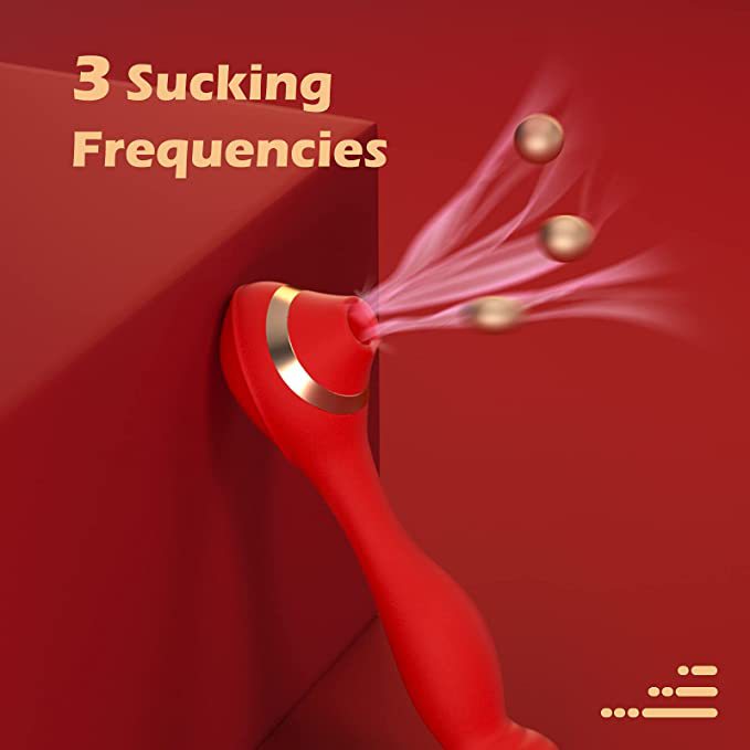 22CM Vibrating Massager - Clitoral Stimulator - Dual-Ended Pliable Vibrating Massager with Pulsed and Air Waves