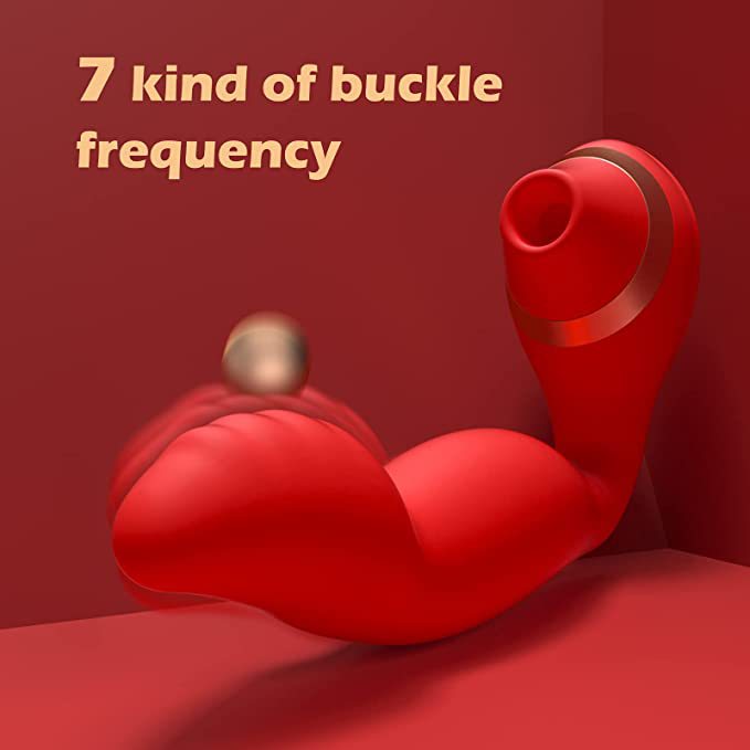 22CM Vibrating Massager - Clitoral Stimulator - Dual-Ended Pliable Vibrating Massager with Pulsed and Air Waves
