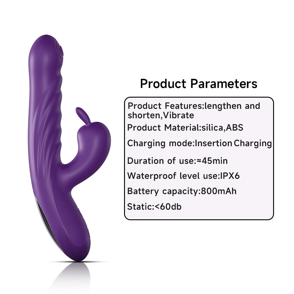 Wavy Rabbit Double Stimulation Silicone Thick Vibrator