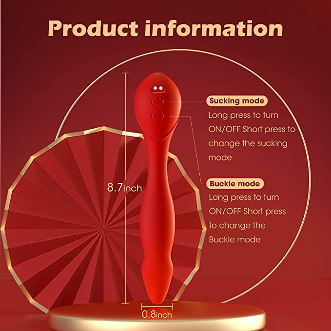 22CM Vibrating Massager - Clitoral Stimulator - Dual-Ended Pliable Vibrating Massager with Pulsed and Air Waves