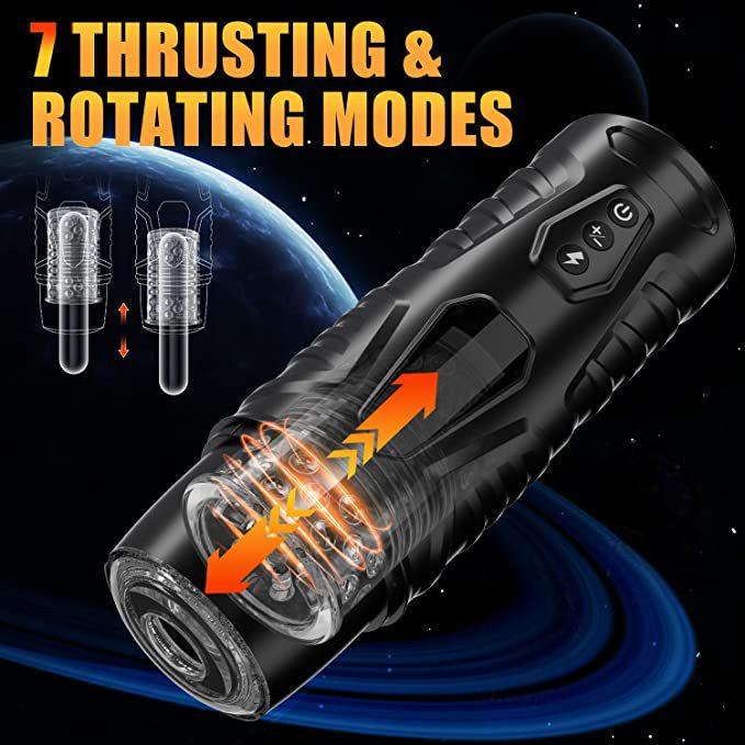 360° Rotating Male Masturbator - Hands-Free with Suction and Vibration Modes - Automatic - In and Out Motion