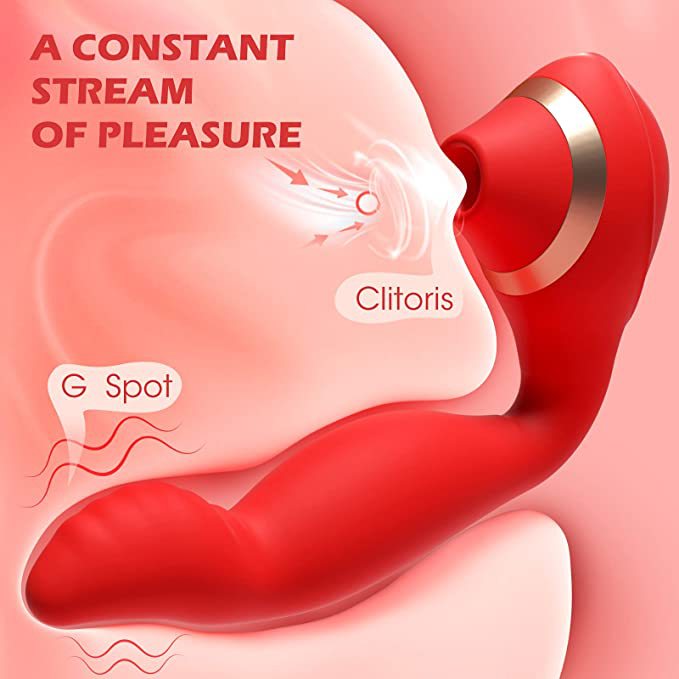 22CM Vibrating Massager - Clitoral Stimulator - Dual-Ended Pliable Vibrating Massager with Pulsed and Air Waves