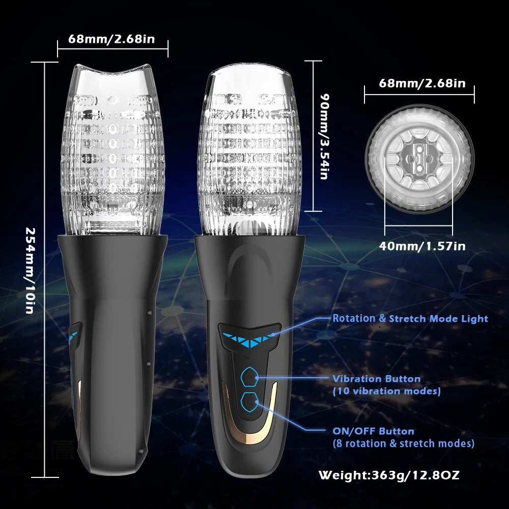 Rotating Thrusting Rechargeable Blowjob Masturbator