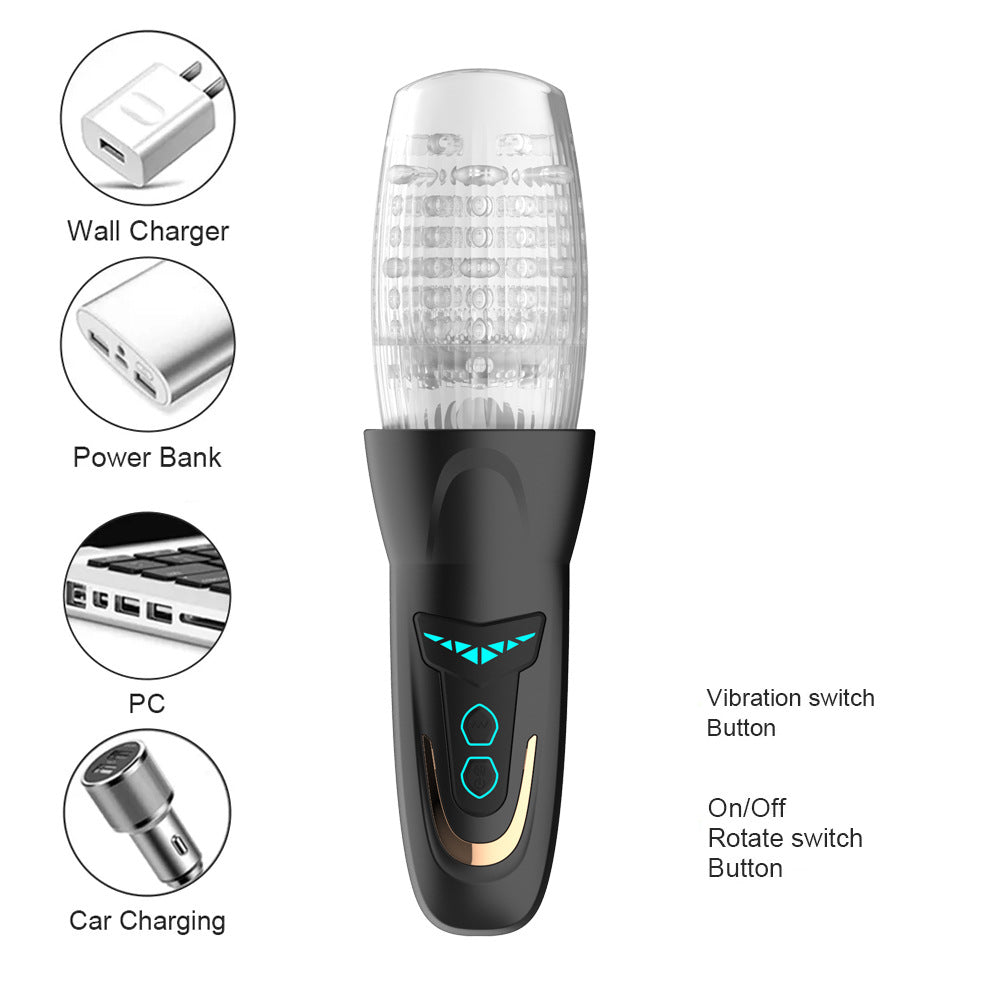 Rotating Thrusting Rechargeable Blowjob Masturbator