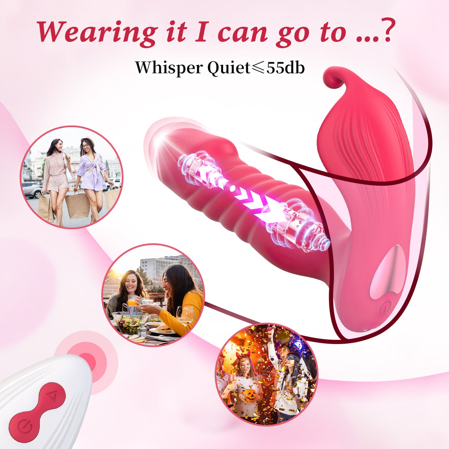 Wearable G-spot Vibrator for Couples Triple Stimulation