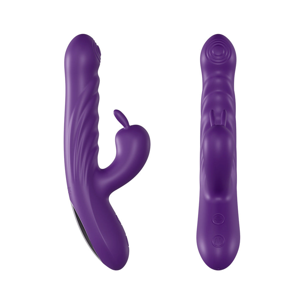 Wavy Rabbit Double Stimulation Silicone Thick Vibrator