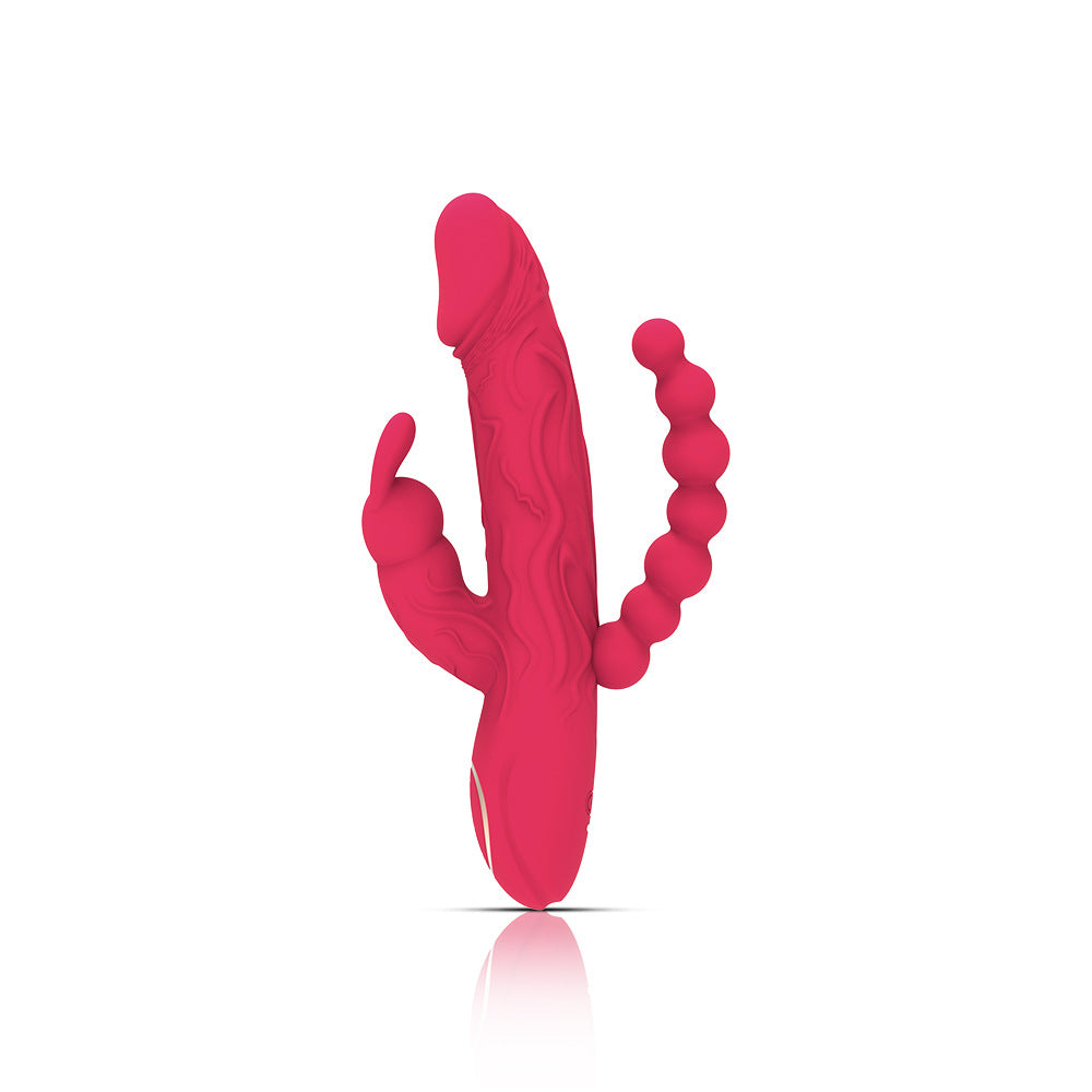 S-Hande Rabbit Vibrator With Beads Anal Plug Triple Motor Vibration