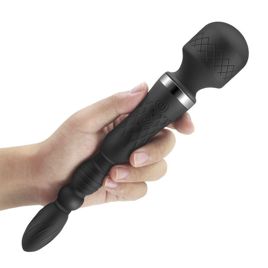 G-Spot Double Head Magic Wand Vibration Anal Plug Beads