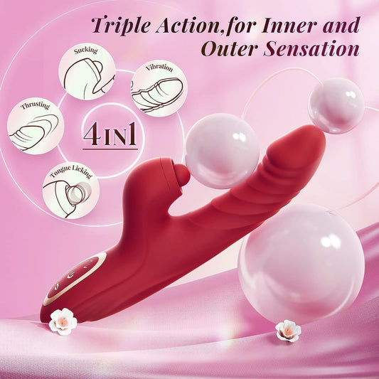 Rabbit Vibrator Thrusting & Pulsing Silicone Rabbit