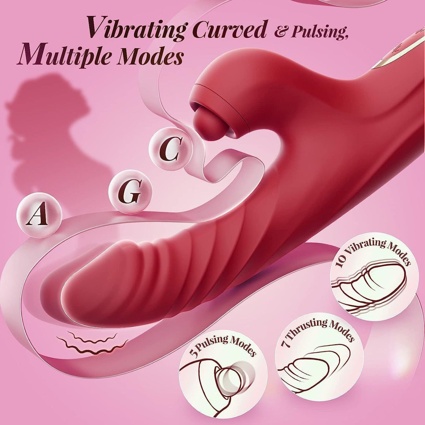 Rabbit Vibrator Thrusting & Pulsing Silicone Rabbit