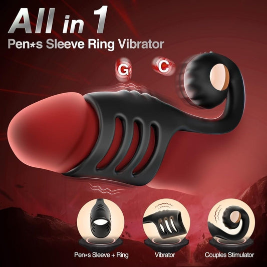 Vibrating Cock Ring Sleeve with Snail-Shaped Vibrator Male Snail Armor Sex Toy