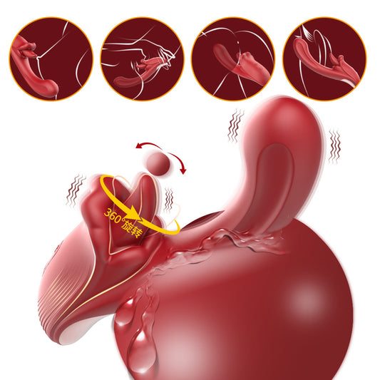 360Rotating Tongue Strong Vibration Licking and Sucking G-Spot Vibrator