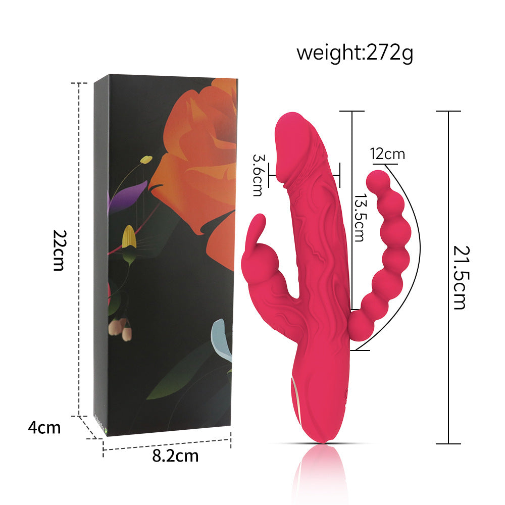 S-Hande Rabbit Vibrator With Beads Anal Plug Triple Motor Vibration