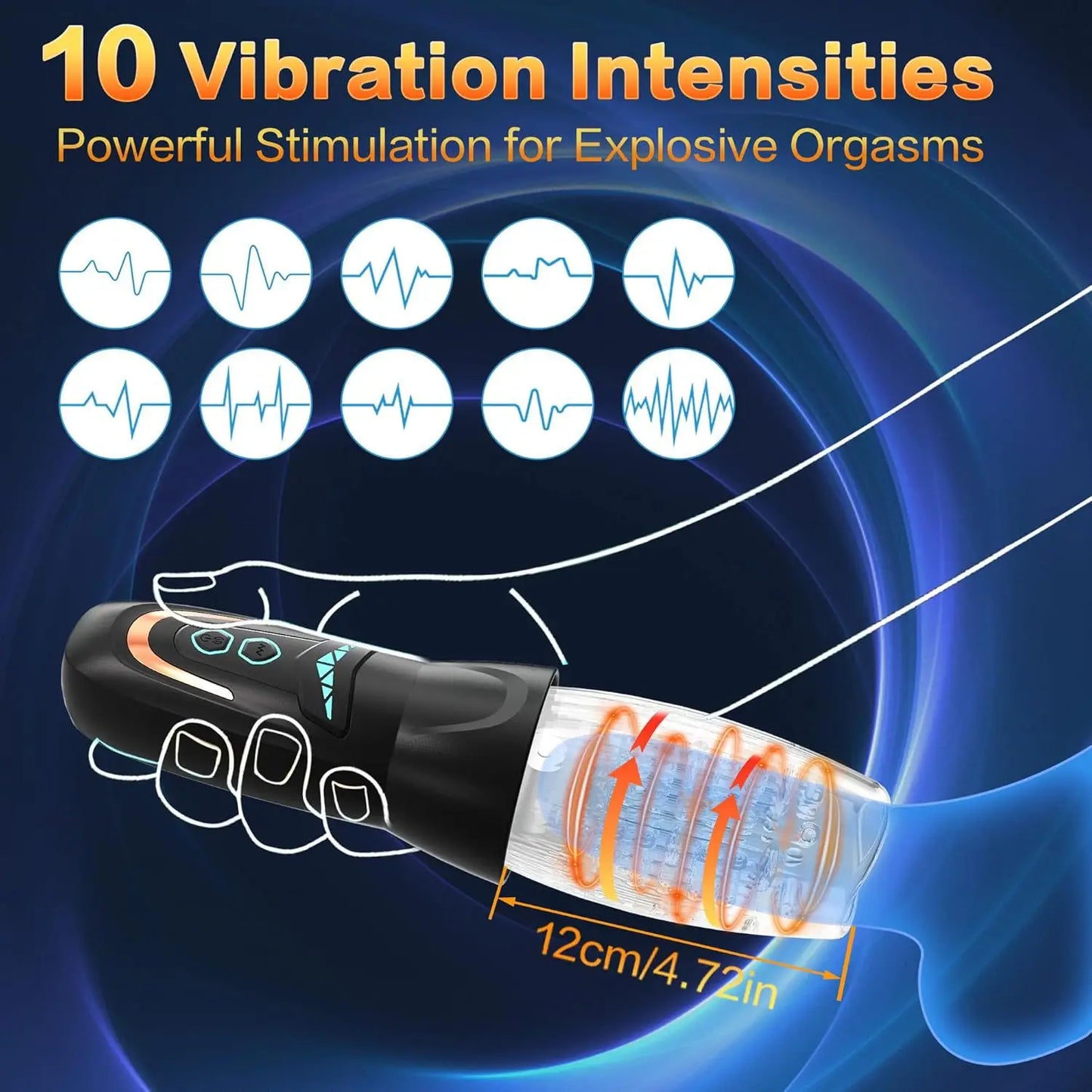 Rotating Thrusting Rechargeable Blowjob Masturbator