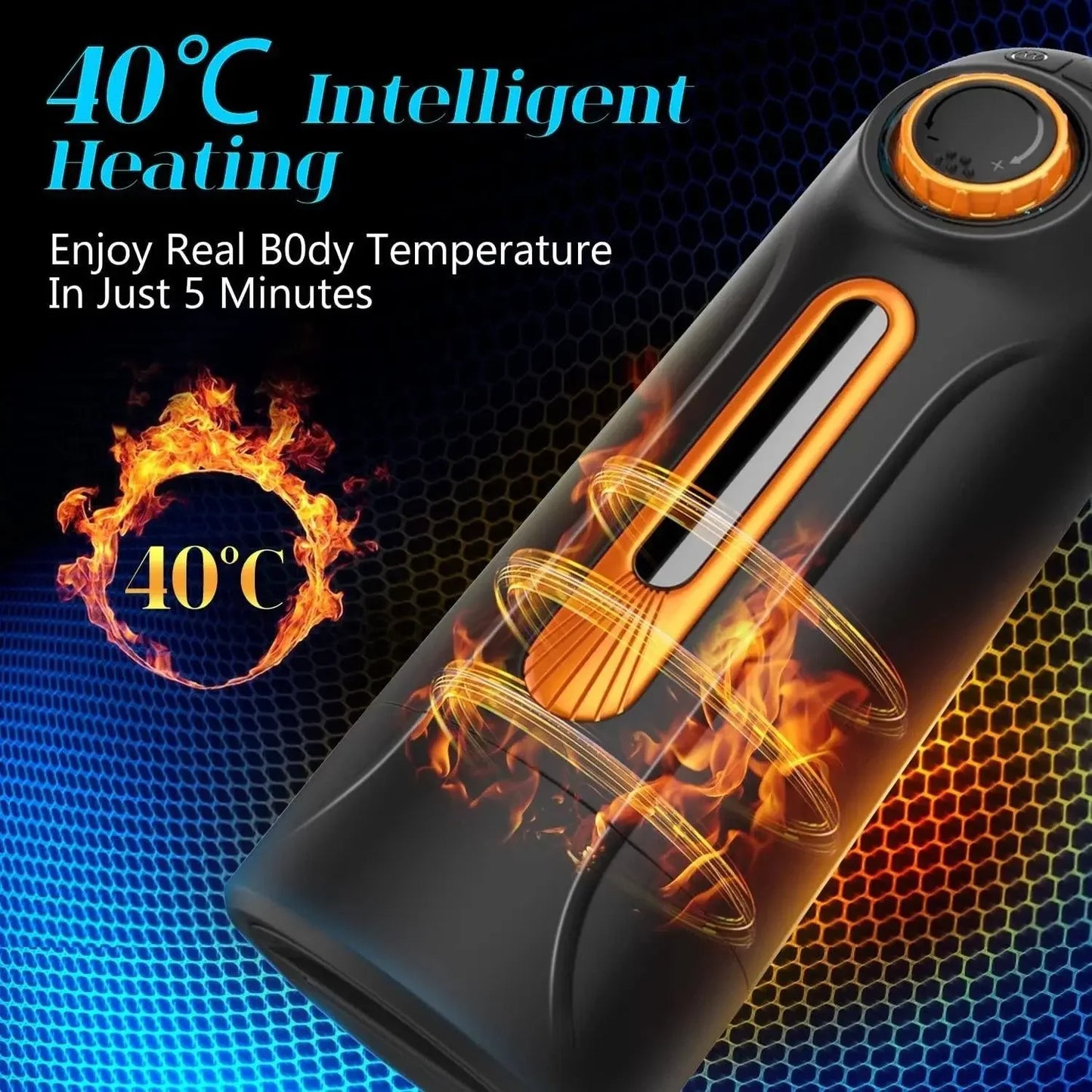 Heating Automatic Masturbator Hands Free with Suction and Rotation Modes - Back and Forth Suction