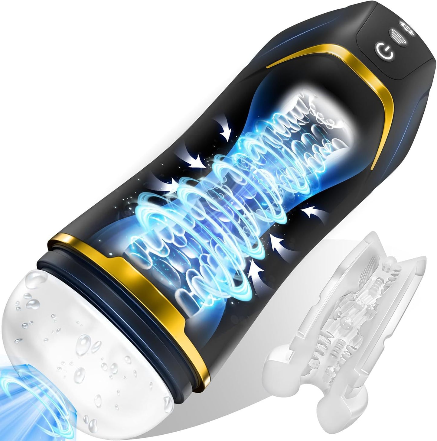 Real-Texture Men's Masturbator - Hands-Free with Suction and Vibration Modes - Automatic - In-and-Out Motion