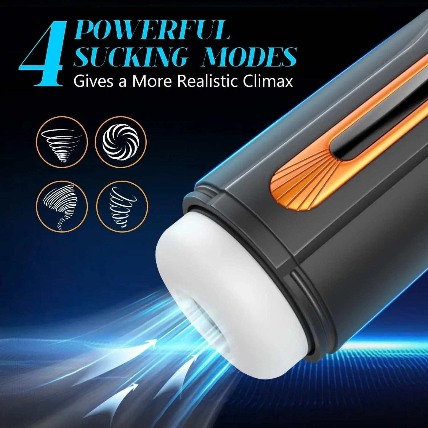 Heating Automatic Masturbator Hands Free with Suction and Rotation Modes - Back and Forth Suction