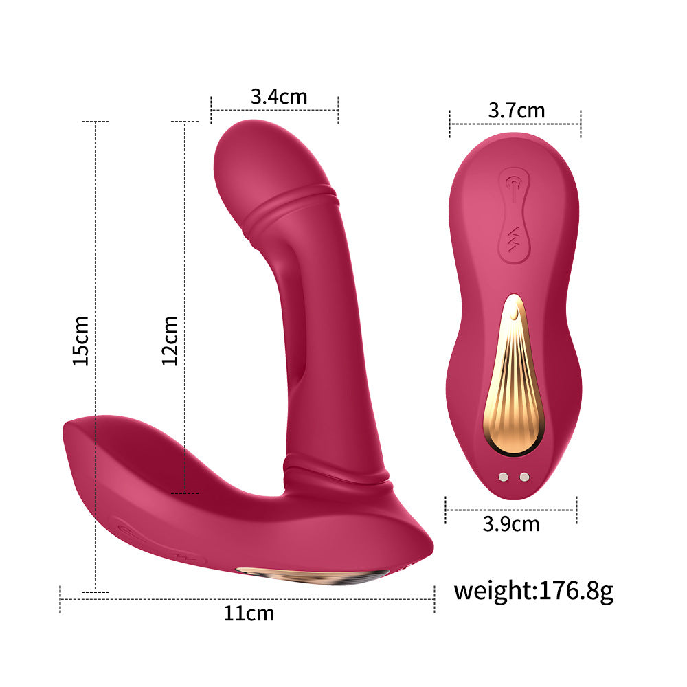 Tragbarer Vibromasseur Point G mit Fernsteuerung 12 cm – Rouge