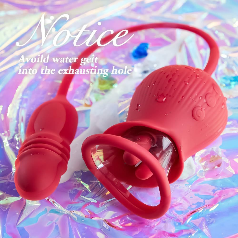 Rose Vibromasseur et Stimulator Clitoridien¨CSuceur Teton Vibrant 2 En 1 Pour Femme -Vibrateurs Point G-Jouets Sexuels Erotique Pour Couples