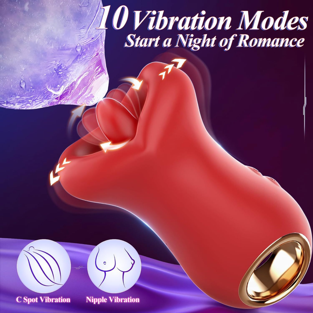 Powerful Clitoral Stimulator for Women with 10 Lick Patterns and Rotation