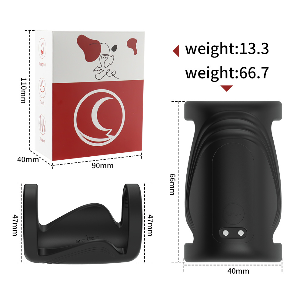 Vibrating penis ring made of silicone, with remote control