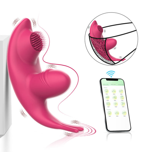 3 in 1 Thrusting Wearable Vibrator Clitoral & Anal Stimulator with APP