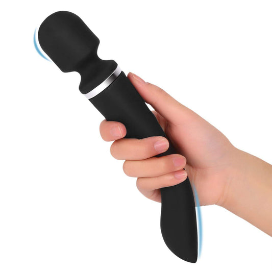 24.5cm Double-Sided Wand Vibrator - Wireless with 10 powerful speed modes - Personal Therapeutic Massager - USB Rechargeable