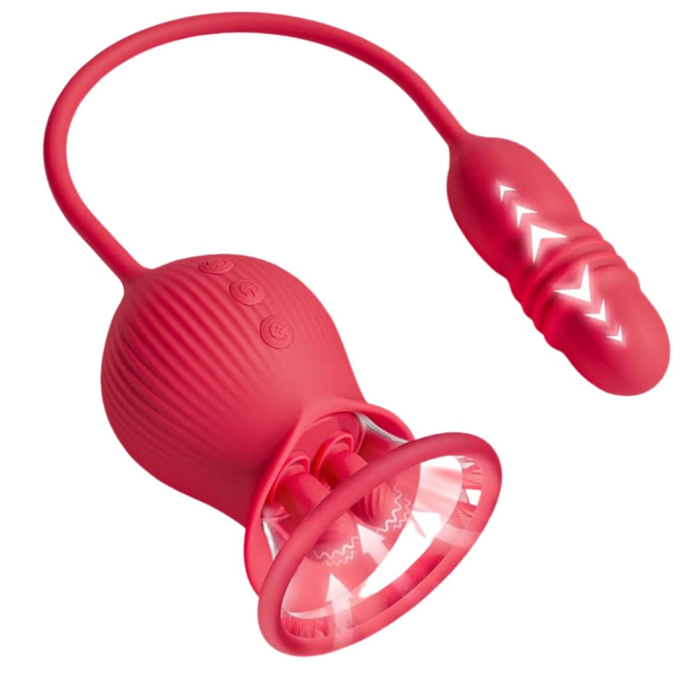Rose Vibromasseur et Stimulator Clitoridien¨CSuceur Teton Vibrant 2 En 1 Pour Femme -Vibrateurs Point G-Jouets Sexuels Erotique Pour Couples